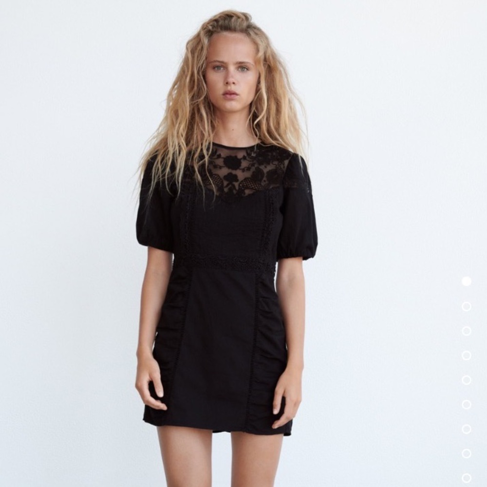ZARA NEW COMBINATION DRESS BLACK SIZE S